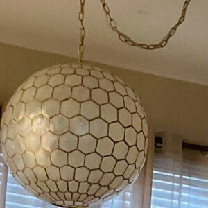 Serena & Lily  Capiz Honeycomb Pendant 22.5"DIAM.